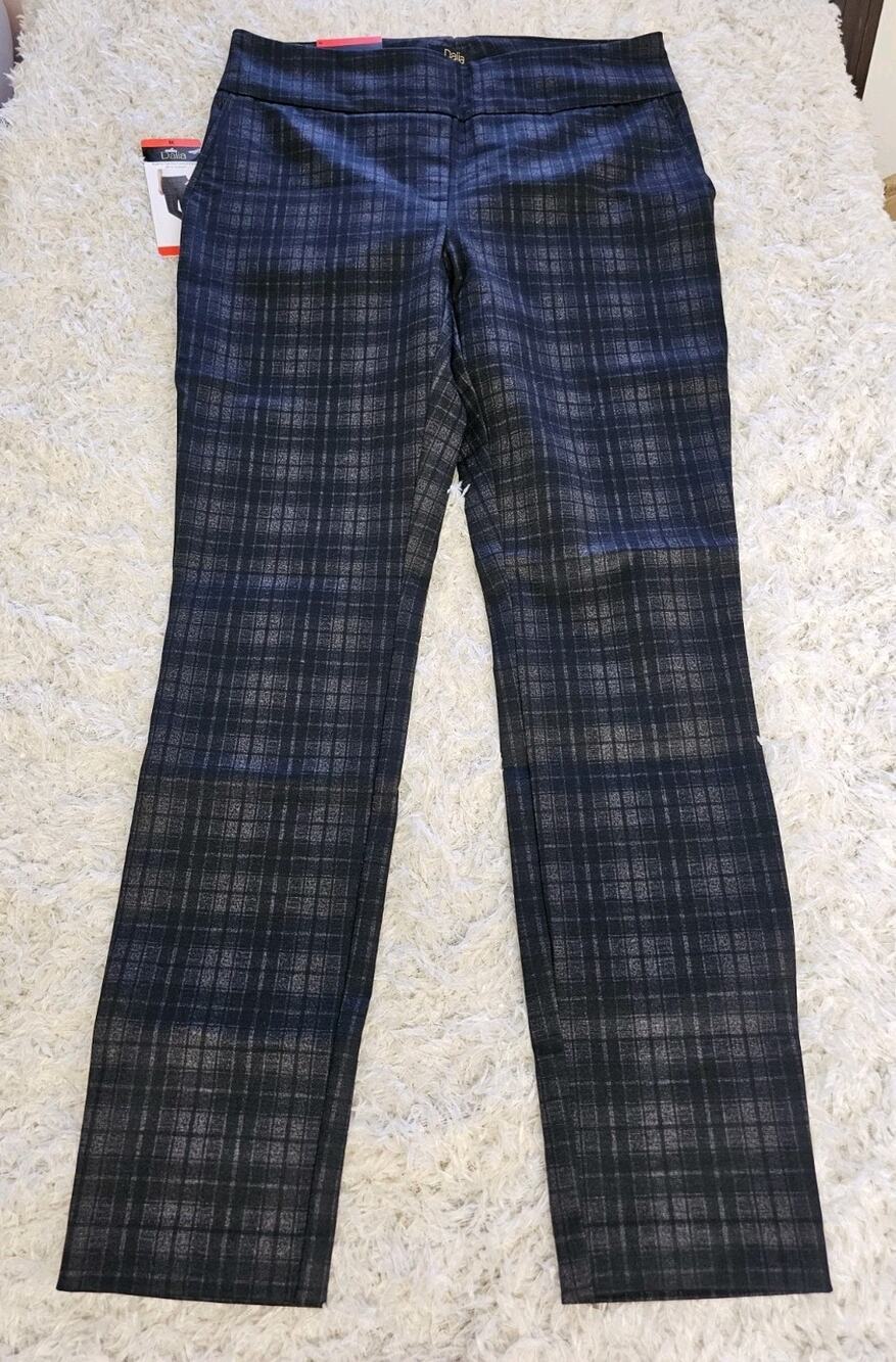 Dalia Womens Pull On Pants Size M Knit Tummy Control Slim Straight Career Work